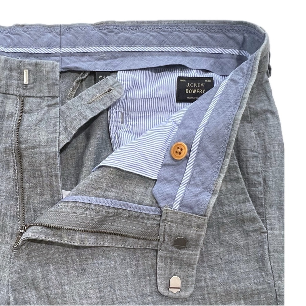J. Crew Pants Men’s Bowery Slim Chambray Blue Lightweight 100% Cotton W 32 L 32 - Picture 12 of 14